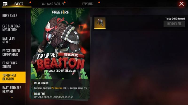 Beaston top-up event in Indonesia